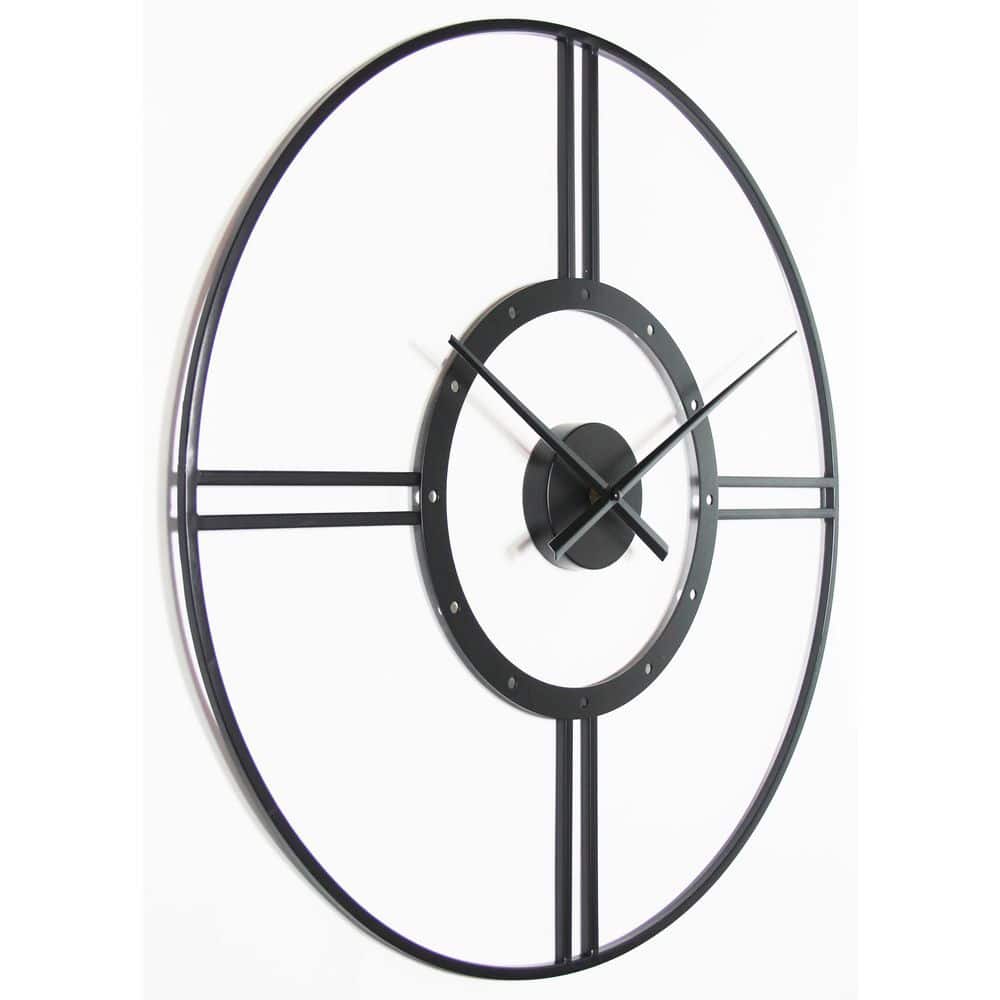 Astro 24-Inch Black Metal Modern Wall Clock