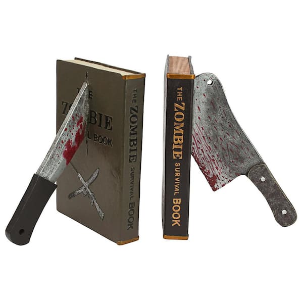 Design Toscano Multi-color Resin Dead Read, Bloody Zombie  Adventure & Fantasy Sculptural Bookends
