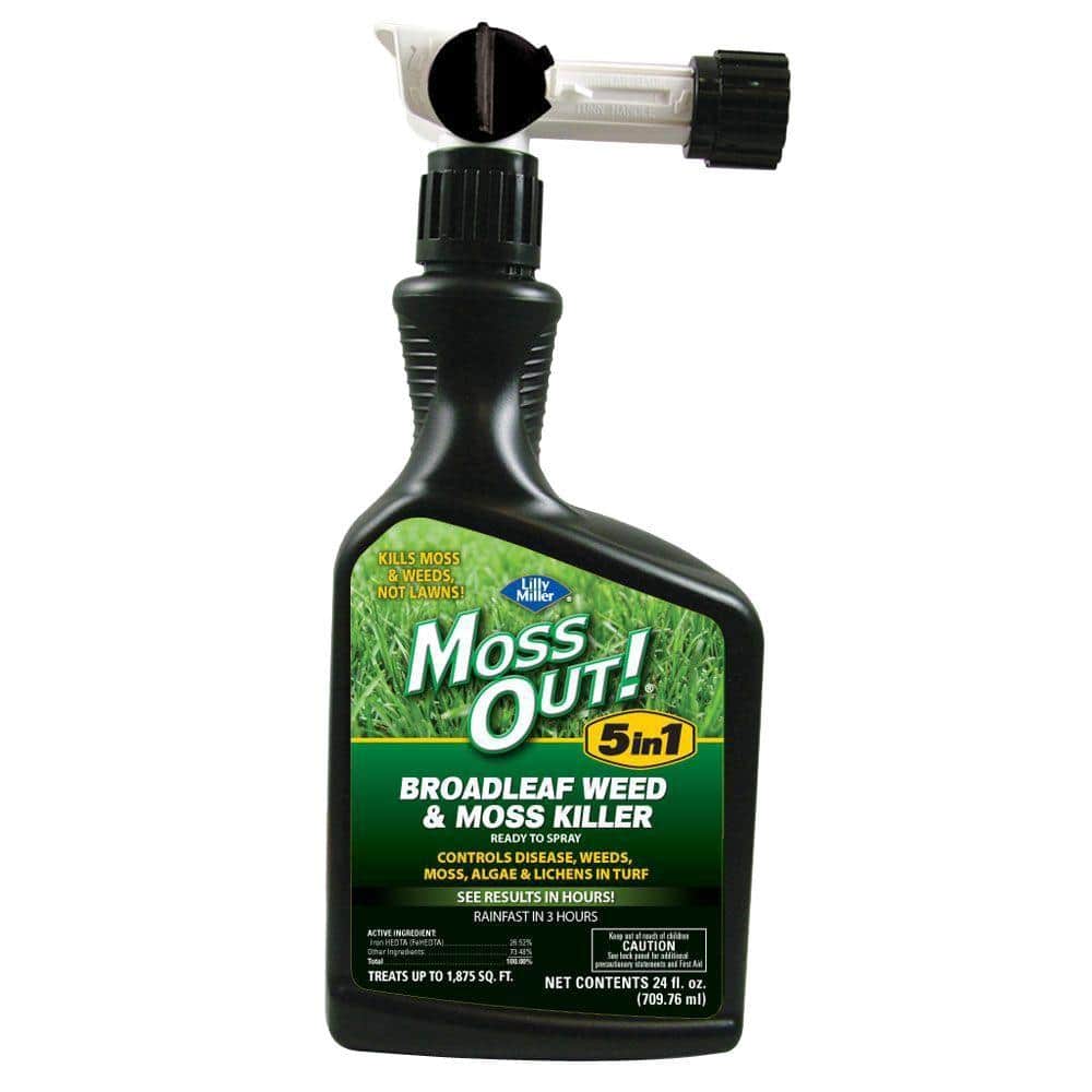 Moss Out! 5in1 24 oz. ReadytoSpray Broadleaf Weed and Moss Killer 100515652 The Home Depot