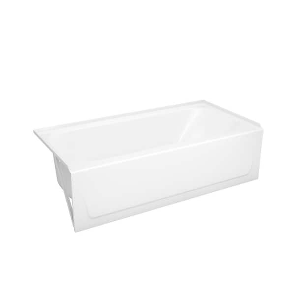 Maui 60 in. x 30 in. Alcove Soaking Bathtub with Left Drain in White