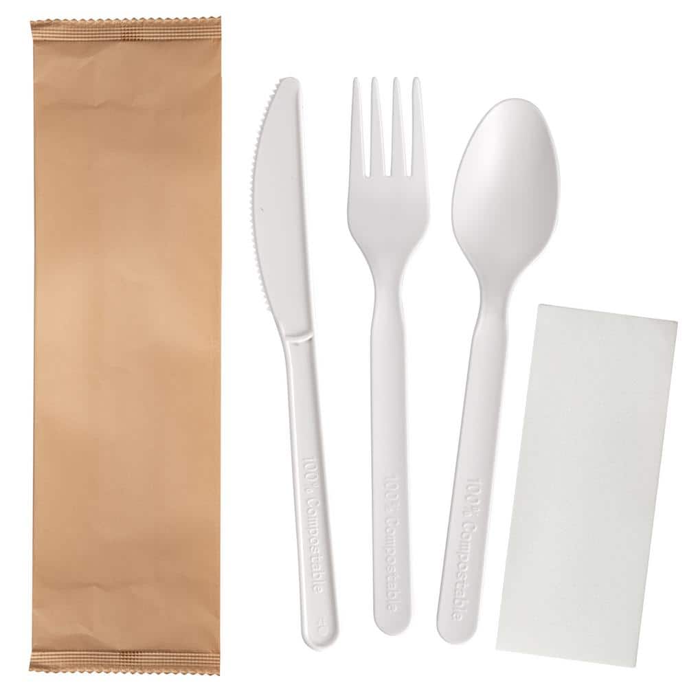 Naturesse - cutlery set beige 3 pcs knife, fork, napkin