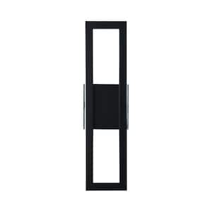 4.33 in. 1-Light Black Modern Long Bar Indoor LED Wall Sconce with Acrylic Shade