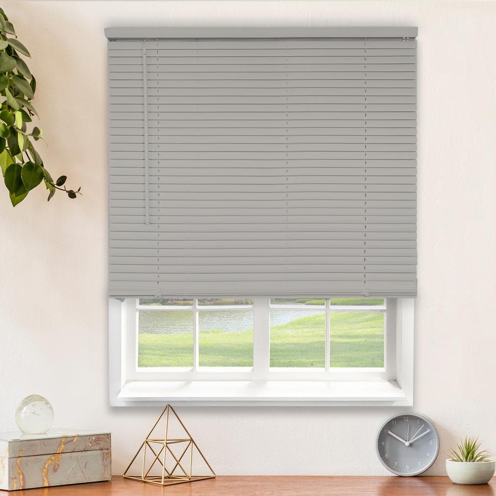 Gray Cordless Room Darkening Vinyl Mini Blind with 1 in. Slats 32.25 in. W x 48 in. L -  Chicology, VNBGG-32.25X48