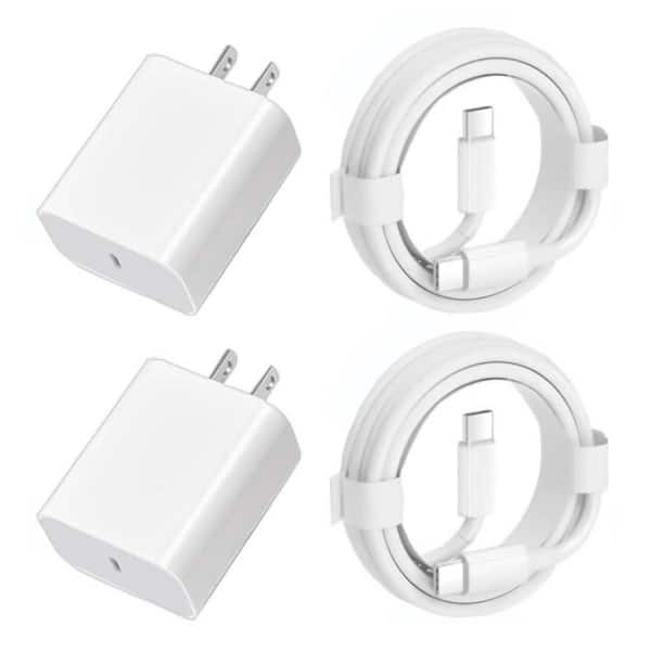 Vrbgify 30W Fast Charger 6.6 ft. PD USB Type C Phone Wall Fast Charging with Block (No Overheating When Charging), 2-Pack