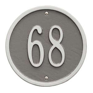 Round Petite Pewter/Silver Wall 1-Line Address Plaque