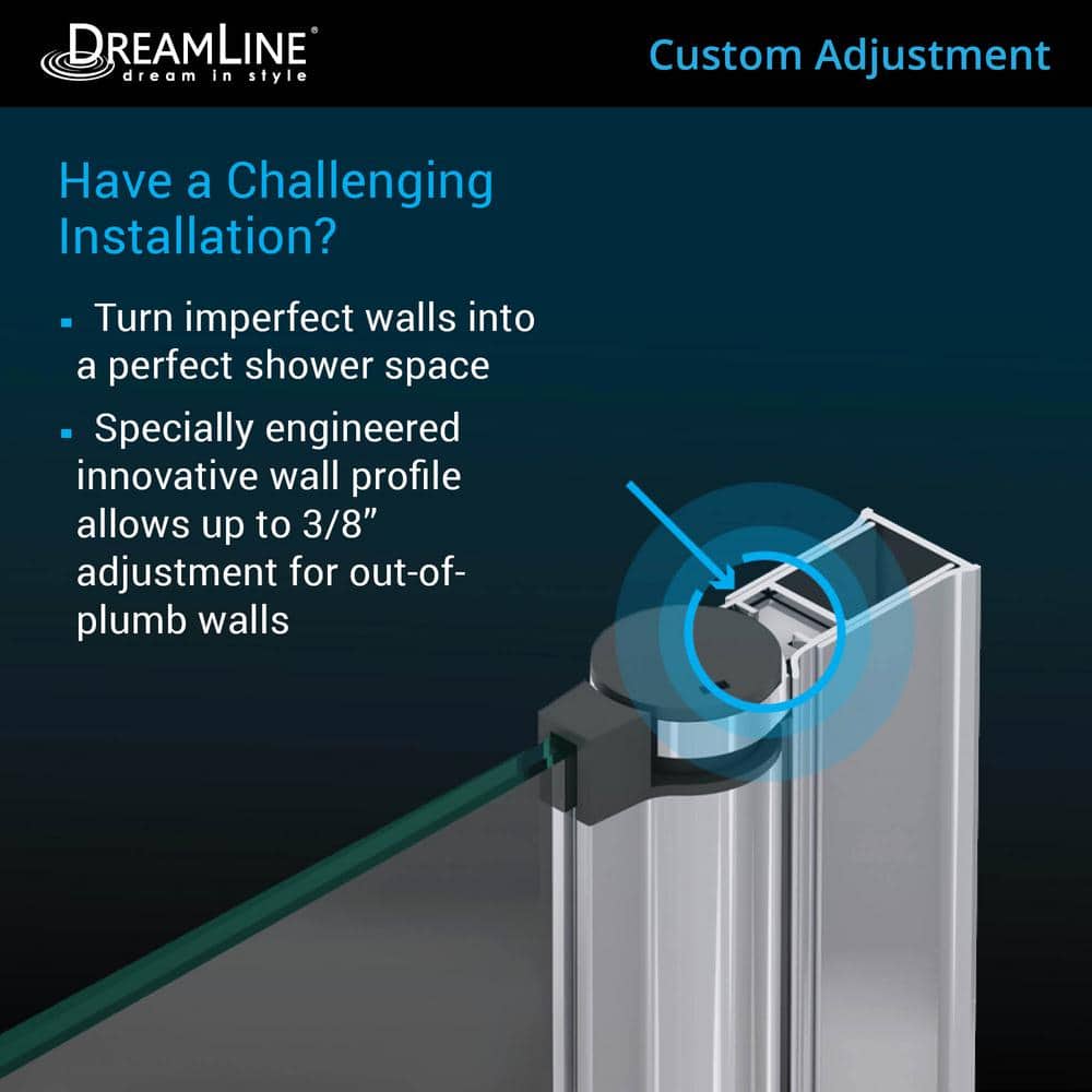 Aqua Fold 32" Chrome Frameless Hinged Shower Kit with Clear Glass