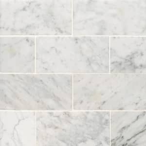 Carrara White 3 in. x 6 in. Honed Marble Floor and Wall Tile (5 sq. ft./Case)