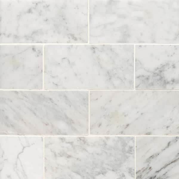 Msi Carrara White 3 In. X 6 In. Honed Marble Floor And Wall Tile (5 Sq 