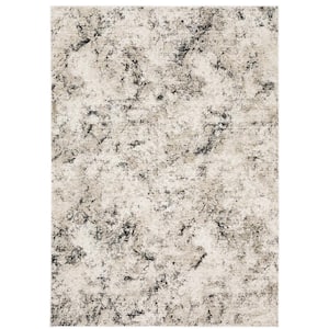 Newcastle Ivory/Gray 8 ft. x 11 ft. Contemporary Abstract Polyester Indoor Area Rug
