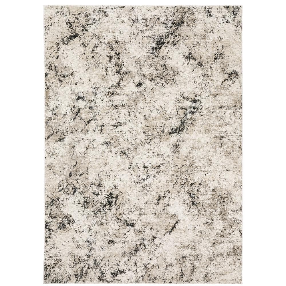 Newcastle Ivory/Gray 10 ft. x 13 ft. Contemporary Abstract Polyester Indoor Area Rug price history on PriceWatchPro