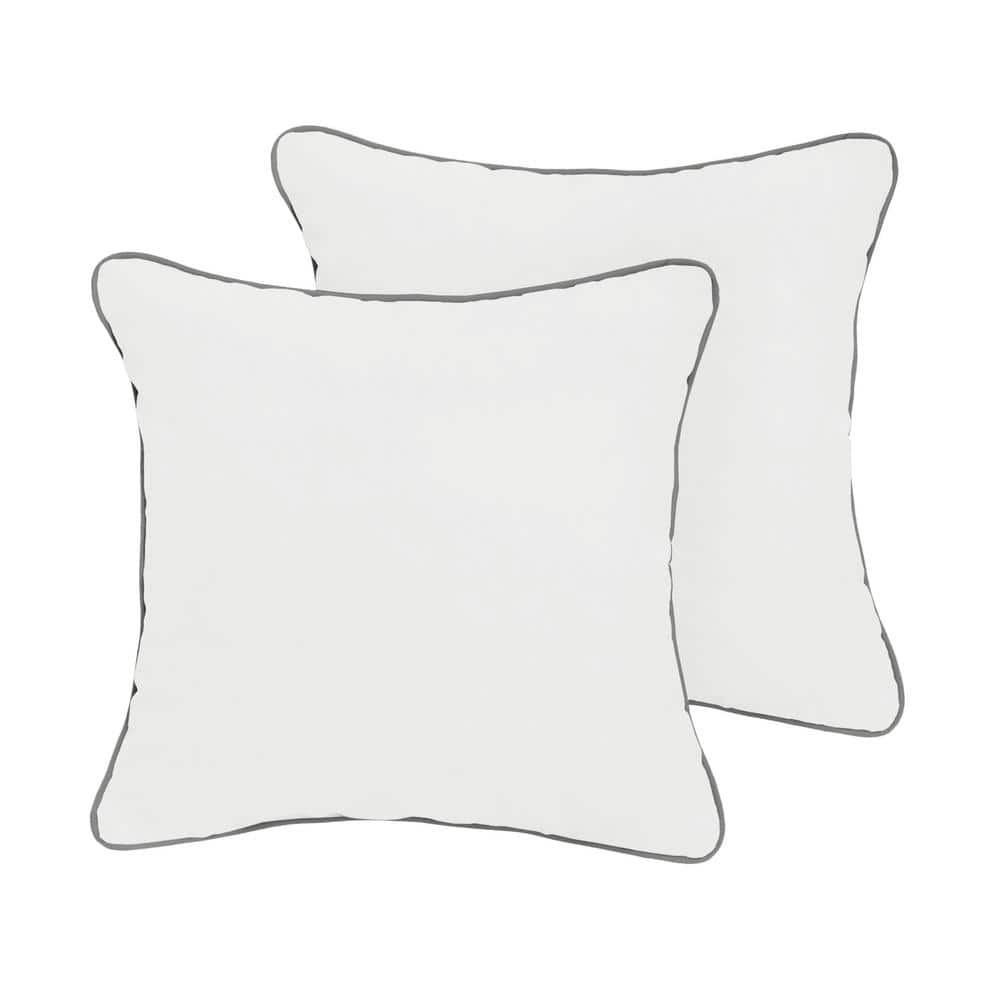 Sunbrella Canvas Natural Outdoor Corded Throw Pillows (2-Pack)