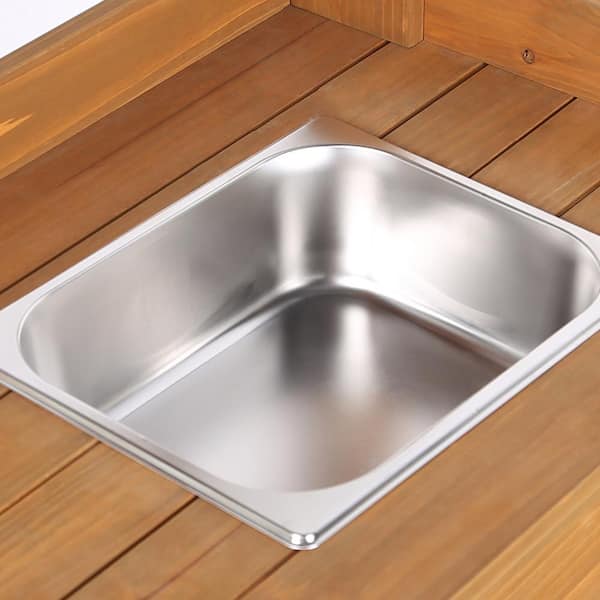 VEIKOUS 47.9 in. H x 42.1 in. W x 15.3 in. D Yellow Wooden