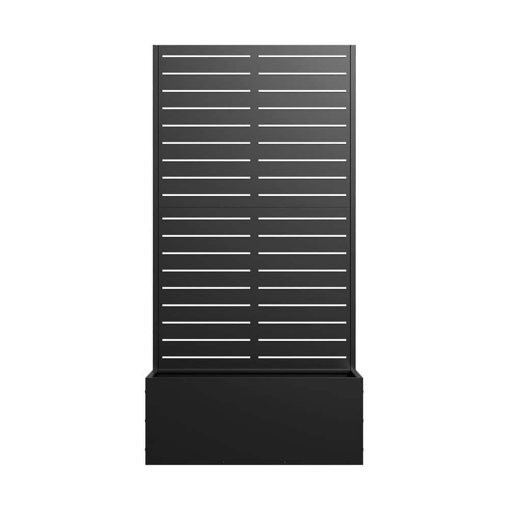 Set Of Two 5 ft. H x 2.5 ft. W Metal Planter Box privacy screen Garden Bed with Trellis and Wheels Black price history on PriceWatchPro