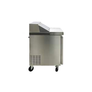 28 in. 7.2 cu. ft. 1-Door Commercial Food Prep Table Refrigerator with Mega Top EAS27R in Stainless Steel