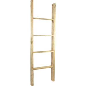 19 in. x 60 in. x 3 1/2 in. Barnwood Decor Collection Natural Barnwood Vintage Farmhouse 4-Rung Ladder