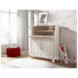 Chester 16in Fold-out Desk - White/Lacquer