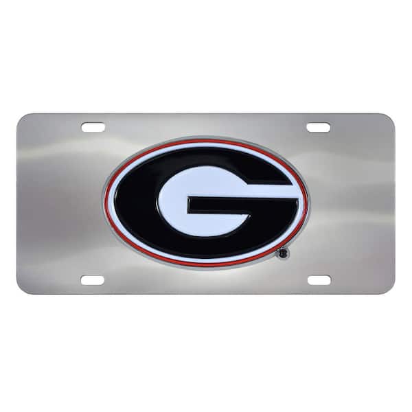 FANMATS 6 in. x 12 in. NCAA University of Georgia Stainless Steel Die Cast License Plate