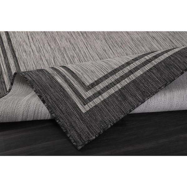 Outdoor Rug 4X6 Area Rug Washable Kitchen Rug Black and White Striped