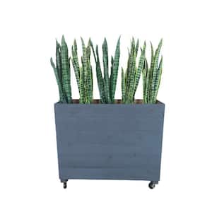 44 in. x 12 in. x 36 in. Black Solid Wood Mobile Planter Barrier in Unfinished Wood Color