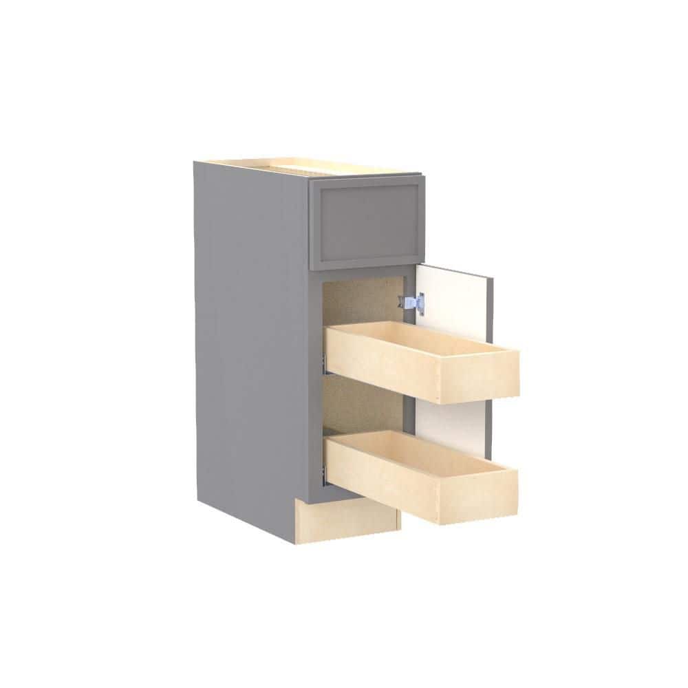 Franklin 12 in. W x 24 in. D x 34.5 in. H Assembled Plywood Base Kitchen Cabinet in Veiled Gray with 2ROT Soft Close RH