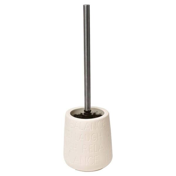 Unbranded Relax Ivory Freestanding Toilet Brush and Holder Set Beige
