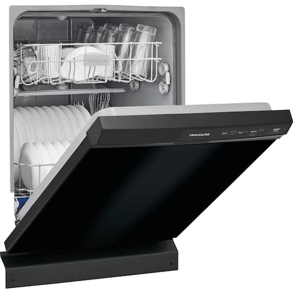 24 In. in. Front Control Built-In Tall Tub Dishwasher in Black with 3-Cycles, 55 dBA