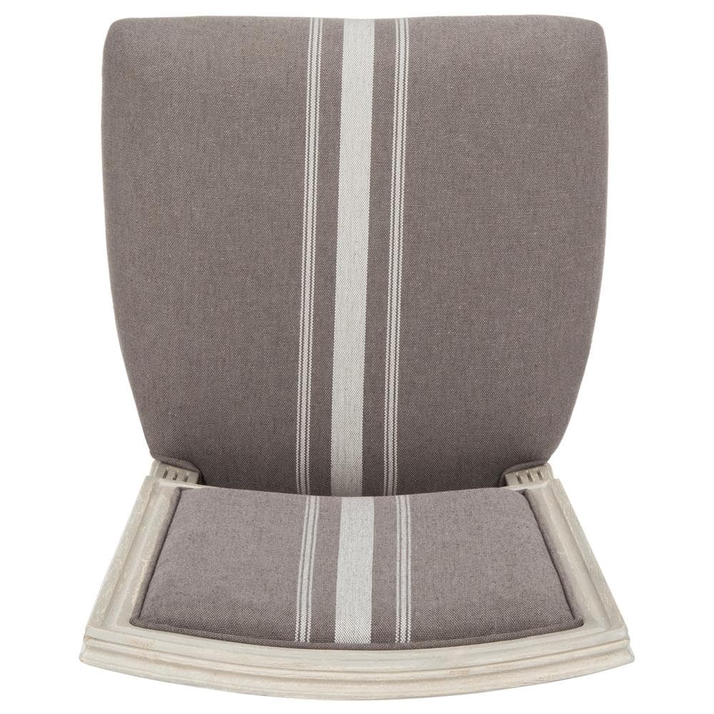 Elegant Transitional Grey Linen Upholstered Side Chair Set