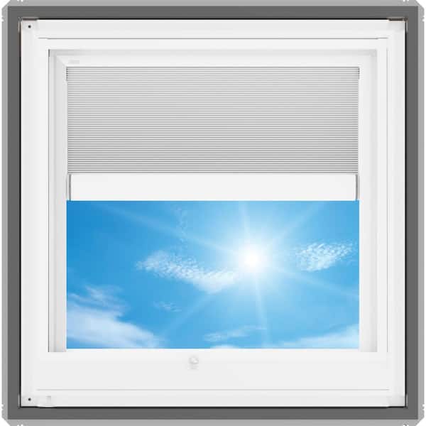30-1/16 in. x 30 in. Manual Venting Deck Mount Skylight with Laminated LowE3 Glass, Solar Powered Room Darkening Shade