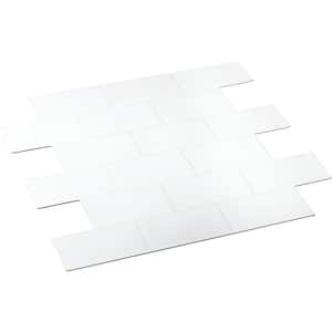 Splash White Tile 12 in. W x 12 in. H 2.5mm PVC Peel and Stick Tile (8 sq.ft./8 pcs Per Case)