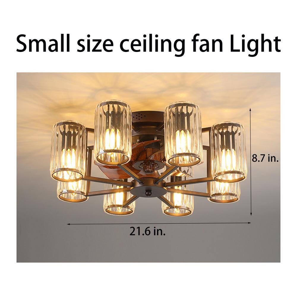 22'' Bronze Low Profile Ceiling Fan with Glass Shades