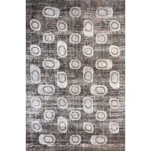 Cadence Grey Beige, Modern 8 ft. x 11 ft. Abstract Indoor Area Rug