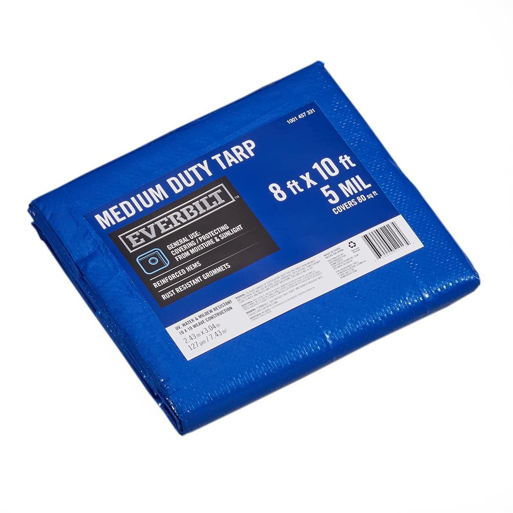 Everbilt 8 ft. x 10 ft. Blue Medium Duty General Purpose Tarp PYGD0810 The Home Depot