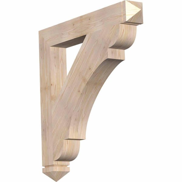 Ekena Millwork 5.5 in. x 44 in. x 44 in. Douglas Fir Olympic Arts and Crafts Smooth Bracket