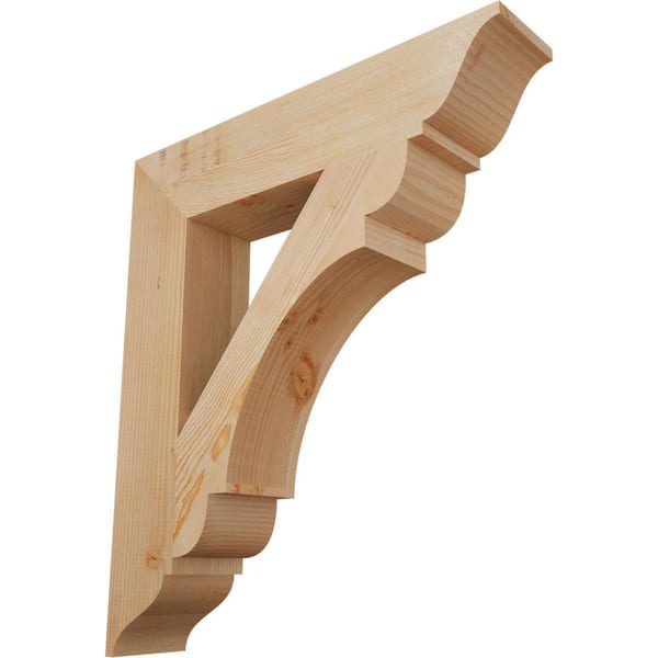 Ekena Millwork 5.5 in. x 34 in. x 30 in. Douglas Fir Olympic Traditional Smooth Bracket