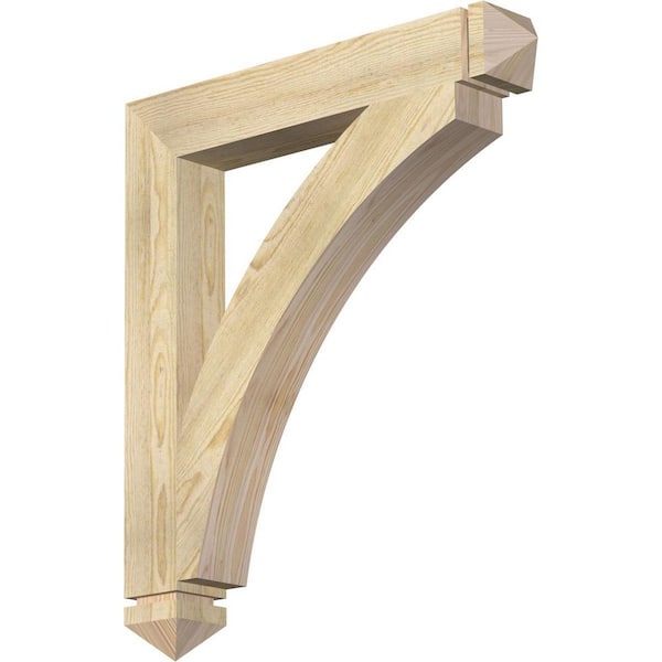 Ekena Millwork 4 in. x 32 in. x 28 in. Douglas Fir Thorton Arts and Crafts Rough Sawn Bracket