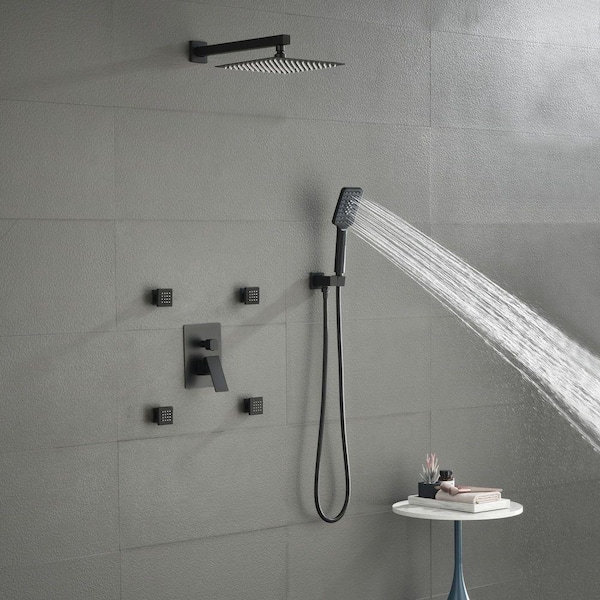 waterpar 3-spray Wall Mount Dual Fixed and Handheld Shower Head