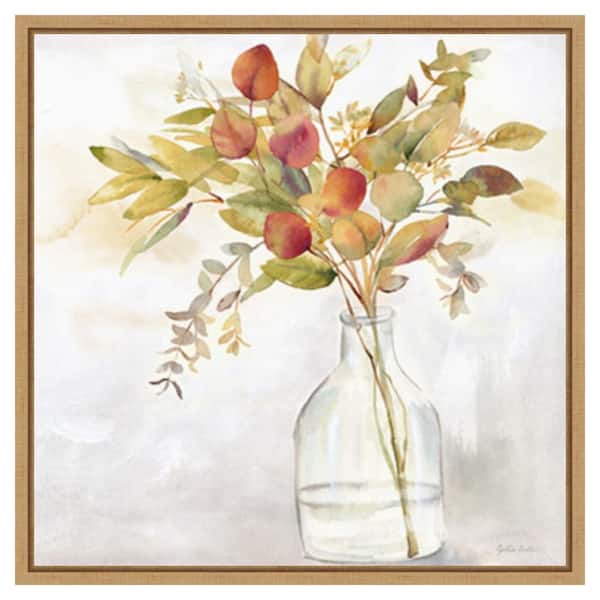 Amanti Art Eucalyptus Vase Fall I by Cynthia Coulter 22 in. W x 22 in. H Canvas Float Frame in Brown