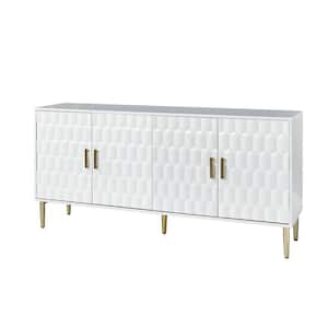 Danilo 63 in. Wide Modern White Sideboard with Adjustable Shelves