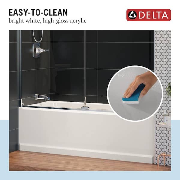 Delta - Classic 400 60 in. x 32.5 in. Soaking Bathtub with Left Drain in High Gloss White