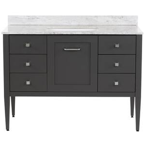 Hensley 49 in. W x 22 in. D x 39 in. H Single Sink Bath Vanity in Shale Gray with Winter Mist Cultured Marble Top