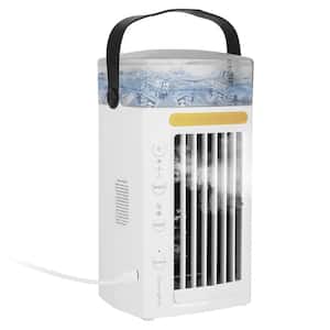 3-Speed 4 in 1 Portable Air Conditioner Fan Evaporative Air Cooler Water Fan in White