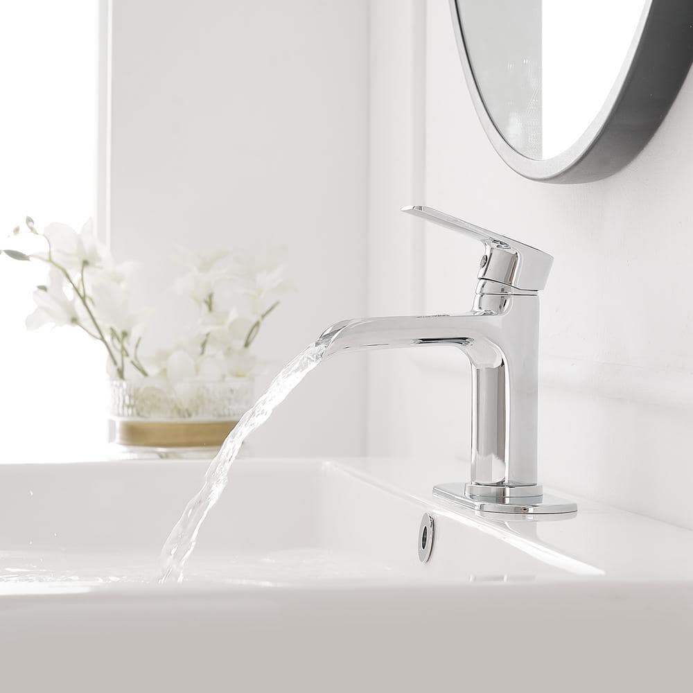 Polished Chrome Single Handle Waterfall Bathroom Faucet