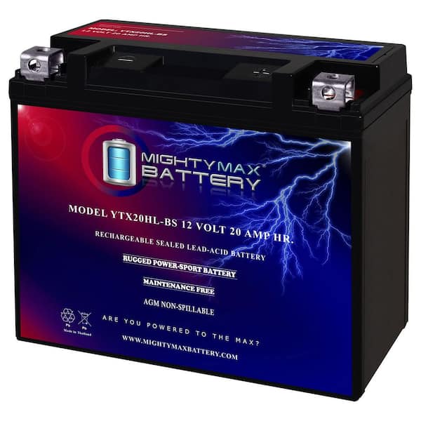 MIGHTY MAX BATTERY YTX20HL-BS 12V 20AH SLA Replacement Battery Compatible with Polaris Sportsman 850 EFIaX2 ATV 10-13