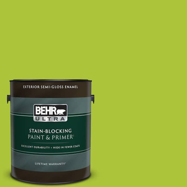 BEHR ULTRA 1 gal. #410B-6 Crisp Green Semi-Gloss Enamel Exterior Paint & Primer