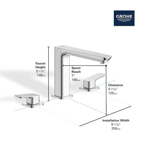 GROHE Cubeo 2-Handle Deck Mount Roman Tub Faucet with Spout and