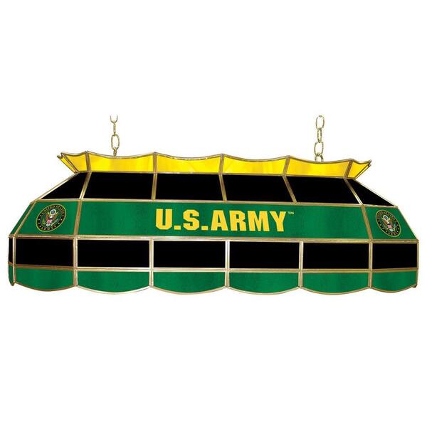 Trademark Global United States Army Symbol 3-Light Stained Glass Hanging Tiffany Lamp