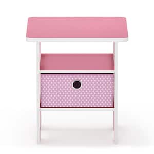 Multipurpose Pink Bin Drawer End Table