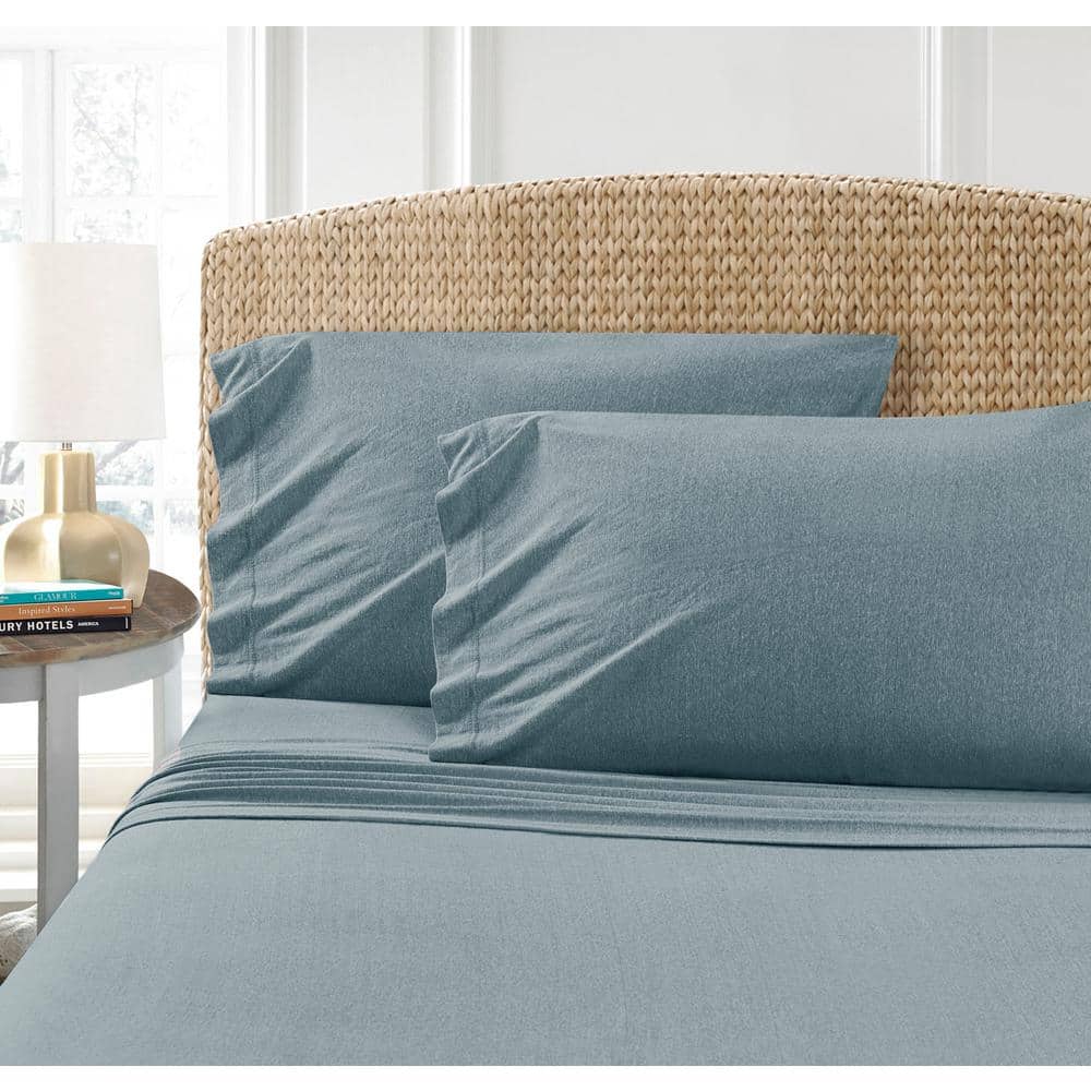 Cotton Blend 3-Piece Twin T-Shirt Jersey Sheet Set, Green
