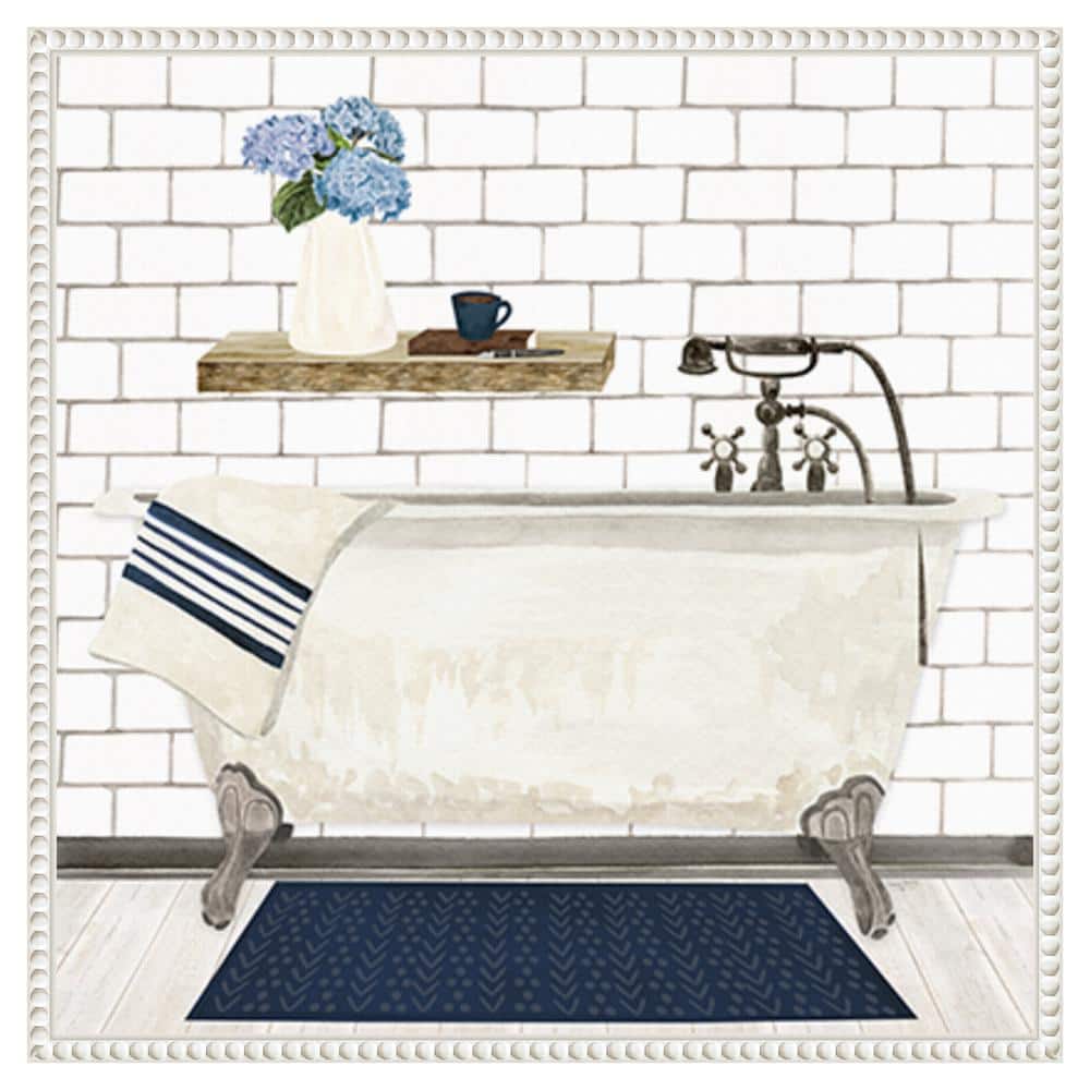 Farmhouse Bath I Tub Canvas Print with White Frame