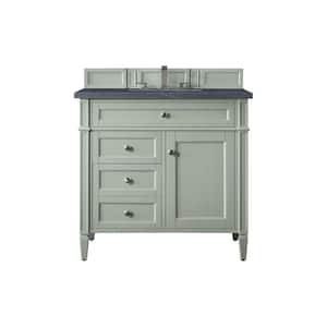 Brittany 36.0 in. W x 23.5 in. D x 34 in. H Bathroom Vanity in Sage Green with Charcoal Soapstone Quartz Top